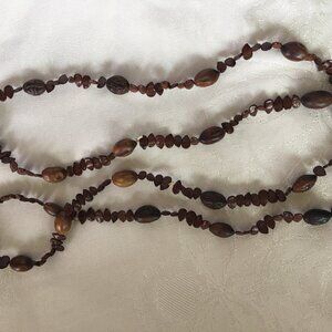 Brown Wooded Beads Necklace
